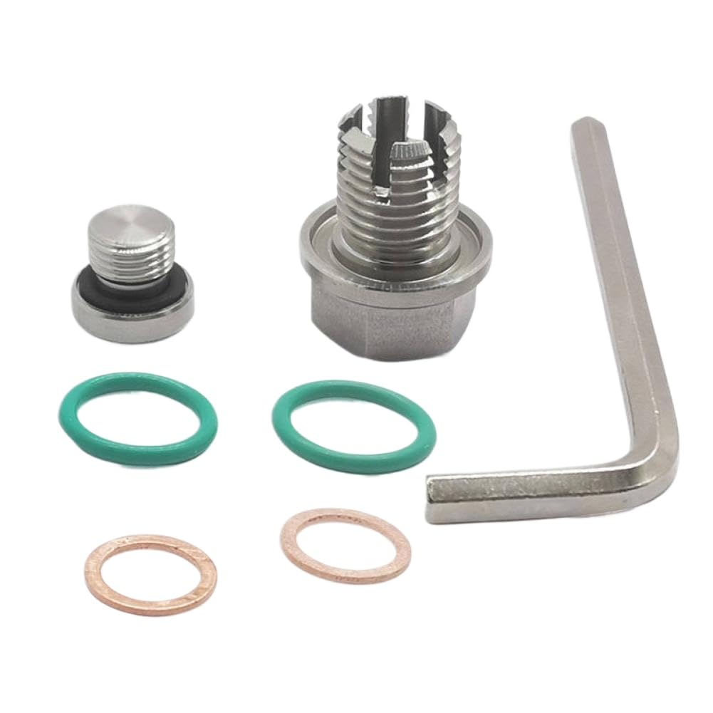Stainless Steel Oversize Piggyback Oil Drain Plug Compatible With M14X1.5 M12X1.25 Or M12X1.75 Threads(M14X1.5MM)