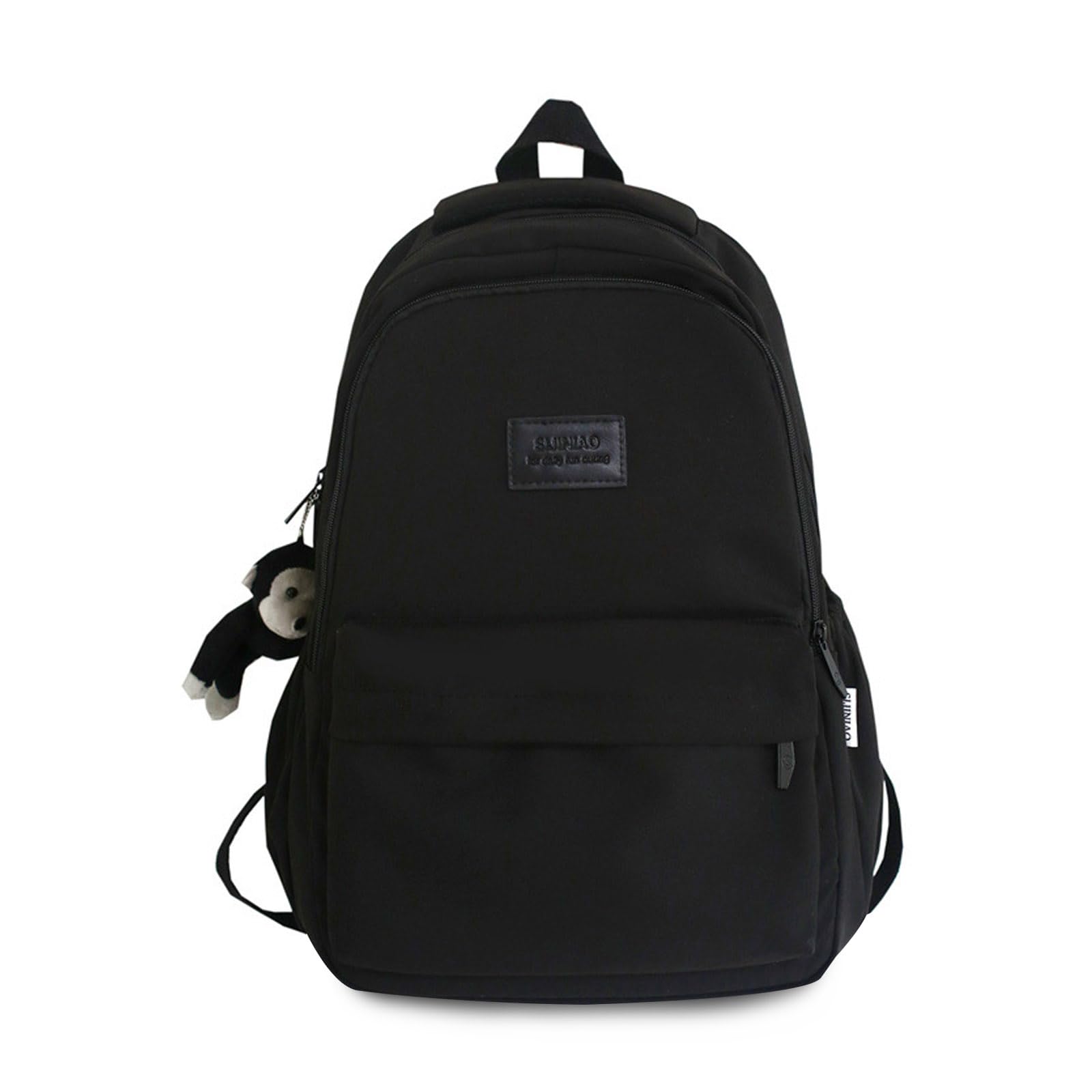 FANDARE Schulrucksack Damen Daypack mit Laptopfach Schultaschen Herren Laptop Rucksack für Mädchen Teenageralter Leichter Rucksack Wasserabweisend College für Ausflüge, Uni, Schule Büro Schwarz