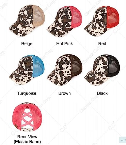 Image of C.C Ponycap Messy High Bun Ponytail Adjustable Mesh Trucker Baseball Cap Hat