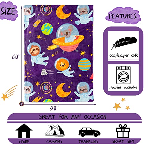 Mocaletto Soft Space Kids Throw Blanket For Baby Toddler Boys,Galaxy Astronaut Planet Pattern Blanket For Boys Girls Throw Blankets,Fleece Plush Space Birthday Gifts Blanket For Couch Sofa Bed Nap #TOP1