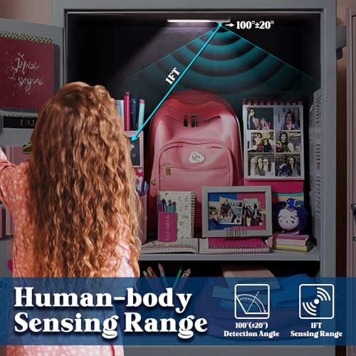 Image of 2 Pack Magnetic Locker Light,LED Motion Sensor Cabinet Light with 3 Color Temps for Dorm Room,Portable School Locker Decorations Accessories Closet Lights for Girls
