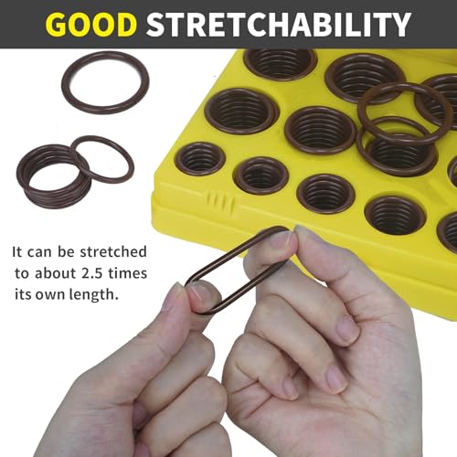 Image of ZDBB 382 PCS SAE FKM Viton O Ring Assortment Kit 30 Sizes Fluorocarbon Oring for Aviation Car Engines Cylinders Hydraulic Plumbing Various Industrial Chemical High Temperature and Oil Resistance