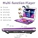 16.9'' Portable DVD Player with 14.1'' Large Swivel HD Screen, Kids DVD Players Portable with 6 Hrs 5000mAH Rechargeable Battery【Upgraded】, Sync TV, Support USB/SD Card, with Car Charge,Purple