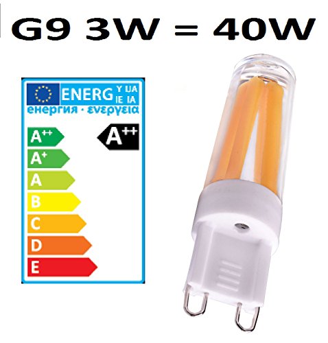 Live-wire-direct 10 x G9 blanco cálido LED bombillas de filamento Luz Clara 3 W = 40 W Halógeno 240 V regulable