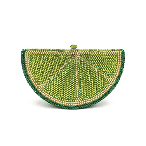Image of Women Cute Fruit Evening Clutch Sparkling Rhinestones Purse Crystal Banquet Prom Shoulder Bag