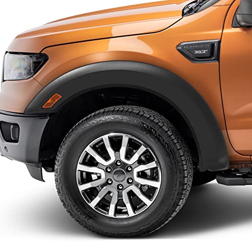 Bushwacker Extend-A-Fender Extended Front Fender Flares | 2-Piece Set, Black, Smooth Finish | 20121-02 | Fits 2019-2022 Ford Ranger