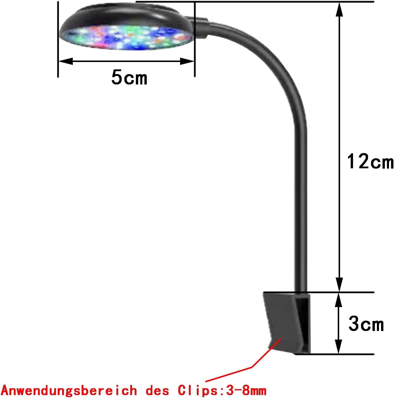 Image secondaire de Lampe d'Aquarium LED 7W avec Clip et Modes de Couleur Réglables