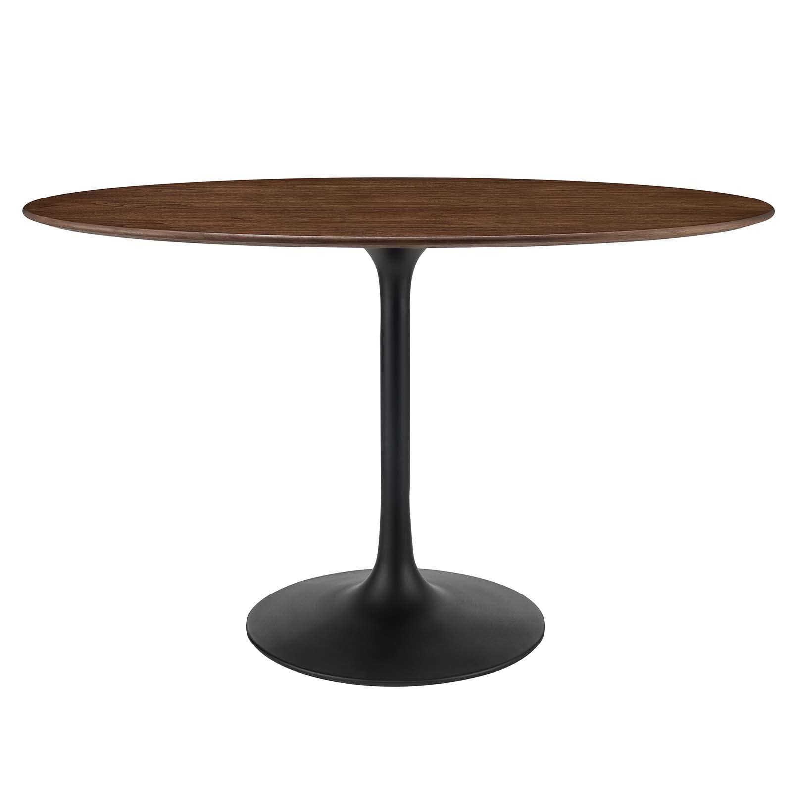 Photo 1 of **BASE ONLY** Modway Lippa 48" Oval-Shaped Mid-Century Modern Dining Table with Walnut Top and Black Base