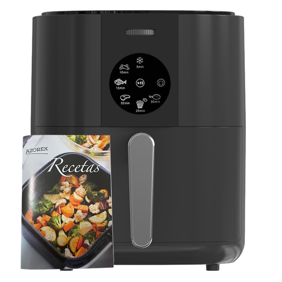 Air Fryer 5.5L 1350W with Touch Screen Oil-Free Fryer 6 Programs 80-200 Black