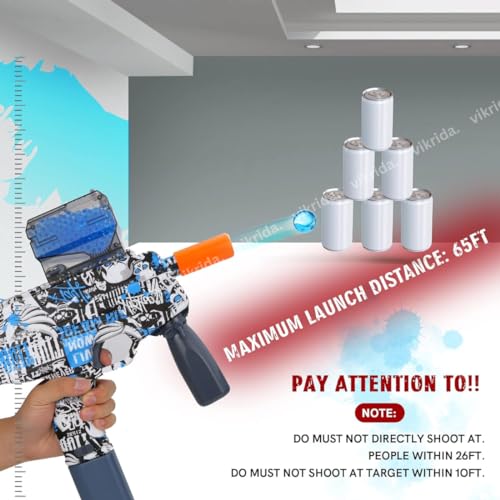 Image of VikriDA MP-9 Automatic Small Ball Blaster Gun | Includes 5000 Soft Balls | Outdoor Shooting Toy for Adults