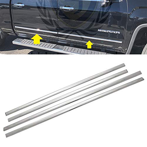 Quality Accessories Triple Chrome Plated Side Molding Belt Trims for Chevrolet Silverado+GMC Sierra