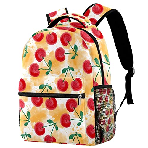 Mochila al aire libre con diseño de cerezas para excursiones y fines de semana
