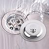 Bouchon Universel évier/baignoire - Acier Inoxydable, étanchéité Renforcée - Pour Trous 42-44 Mm - Anti-corrosion, Finition Miroir