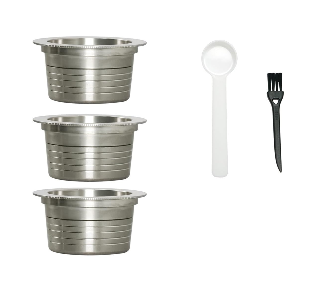 Metalowa saszetka z kawą wielokrotnego użytku, kapsułka z kawą ze stali nierdzewnej wielokrotnego użytku, trwała(3pcs pods)