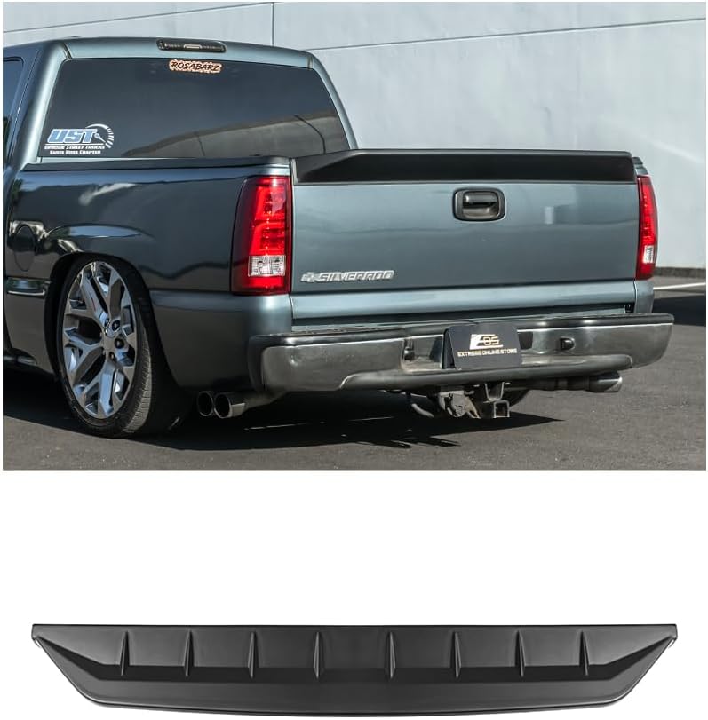 Replacement for 1999-2006 Chevrolet Silverado 1500 Models Street Series ABS Plastic - Matte Black Rear Trunk Lid Wing Tailgate Spoiler SPOILER-1157-ABS