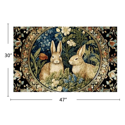 Tapete decorativo Fchen art con diseño de conejos 76x120 cm miniatura 2