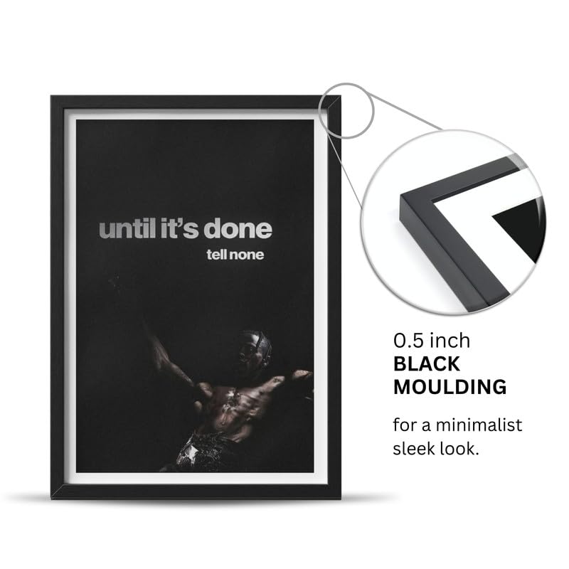 Image of Wall Framed Posters | 8x12 inch size | Motivational Quotes Posters |Motivational Photo Frame - inchUntil It's Done, Tell None inch - Inspirational Desk & Wall Decor for Office, Home, Study, and Gym