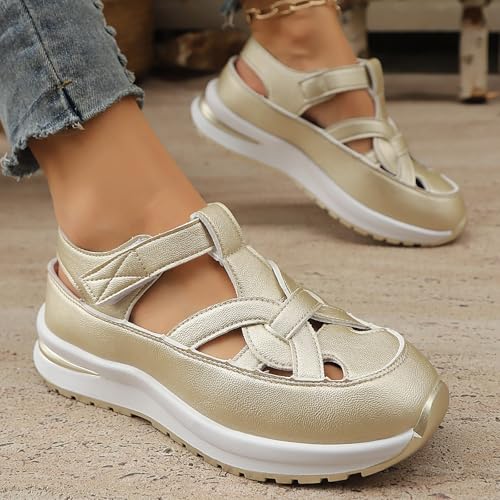Women Bomre Shoes Summer Slip On Orthopedic Sandals With Arch Support Comfortable Wide Width Casual Shoes Hollow-Out Casual Beach Sandals4