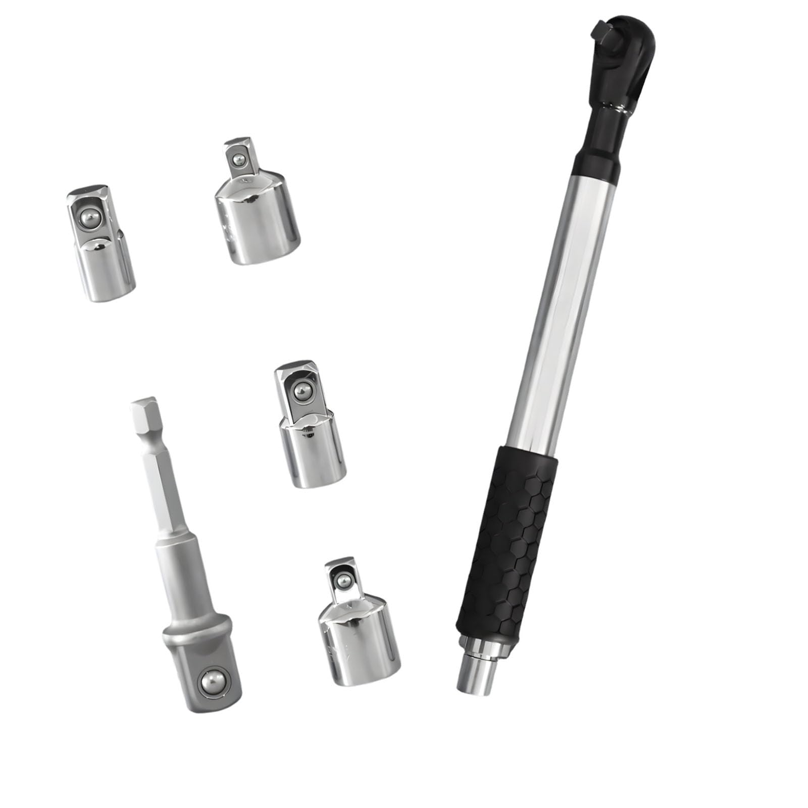 Fgdtree Black Premium Socket Wrench Collection Contains Extension Rod And 4 Sockets Perfect For Technicians And Handymen Versatile Drill Bit Set