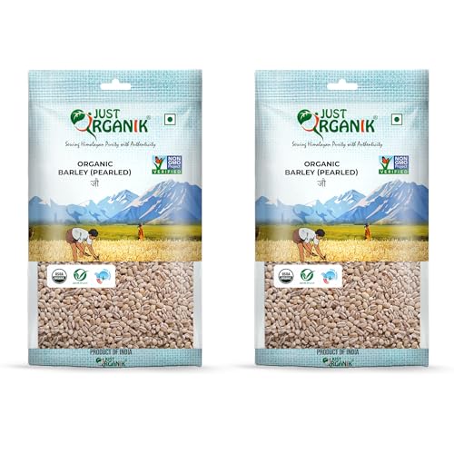 Image of Just Organik - Organic Pearl Barley 1 Kg (2 x 500 g) |Jau | certified Organic | Raw Barley Seeds