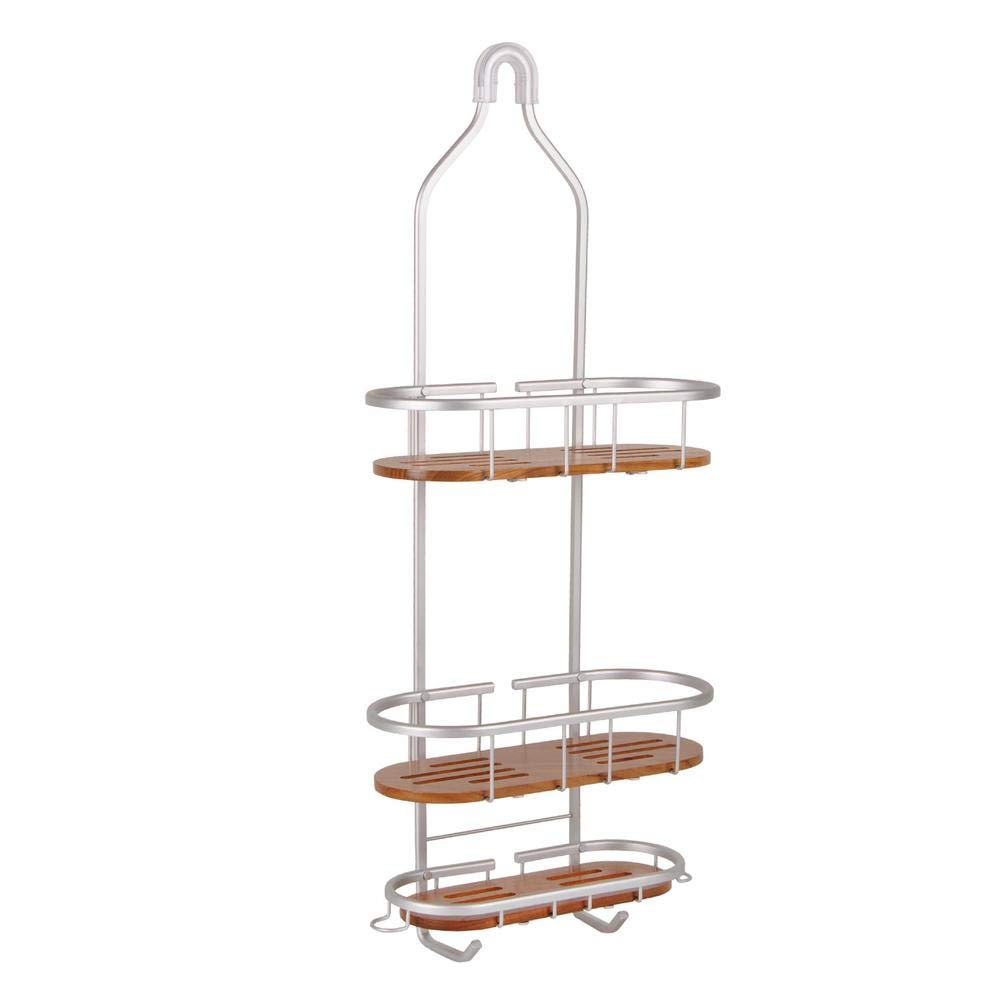 Utopia Alley Tia Rustproof Shower Caddy Teak 3 Shelves