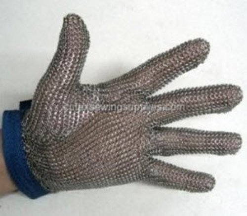 Stainless Steel Metal Mesh Safety Glove - 5 Finger Reversible - Left or Right (X-Small)