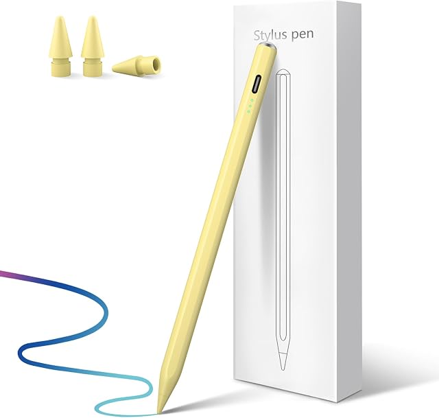 Stylus stylo pour iPad 2025-2018 13 mins Fast Charge,Crayon de rejet de la paume de capteur d'huile pour iPad 10/9/8/7/6th,11th A16,Air 11/13" M2/M3,Pro 11/13" M4/M5,Pro 12.9",Air 5/4/3,Mini 7/6/5