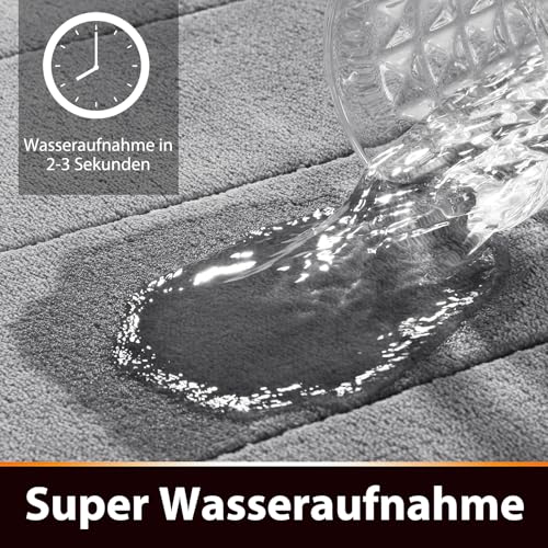 Yimobra Memory Foam Badematte – Rutschfest, Maschinenwaschbar, Grau, 80 x 50 cm