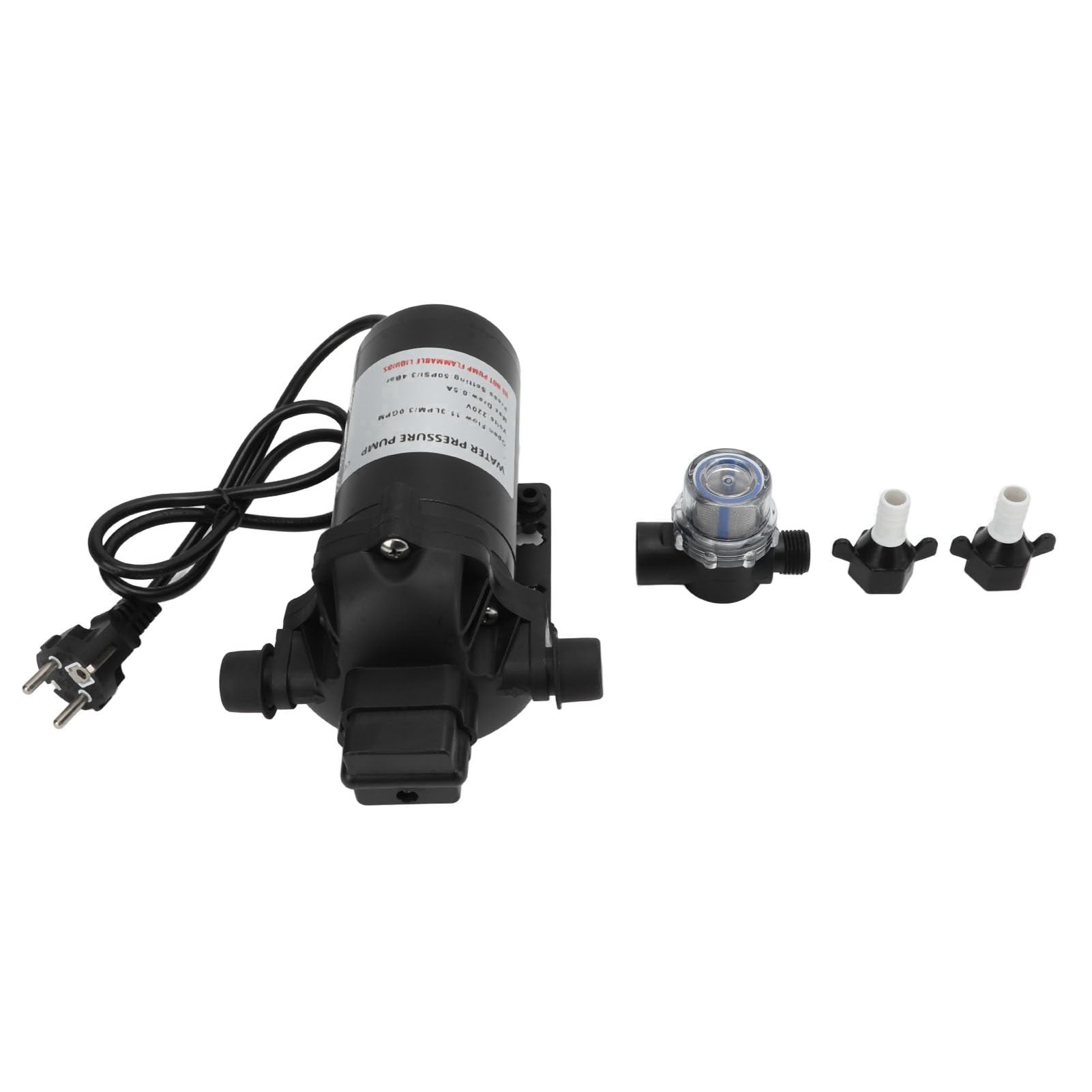 Pompe à Membrane à Eau, 220V 11.3LPM 50PSI Pompe à Membrane à Pression D'eau Auto-amor?ante pour Voiture, Camping-car, Yacht, Caravane, Bateau Marin