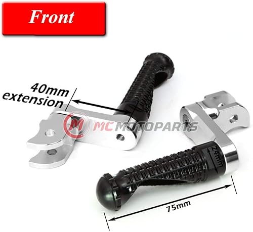 Miniatura 8 de MC MOTOPARTS MPRO - Clavijas de pie CNC rojas compatibles con YZF R1 00-21 YZF R6 03-19 YZF R1M 15-21 R1S 16-19