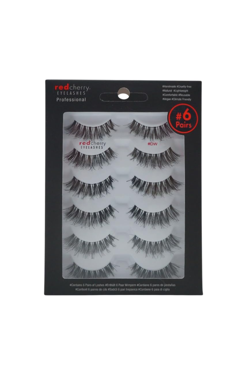 Red Cherry DW False Eyelashes (Pack of 6 Pairs)