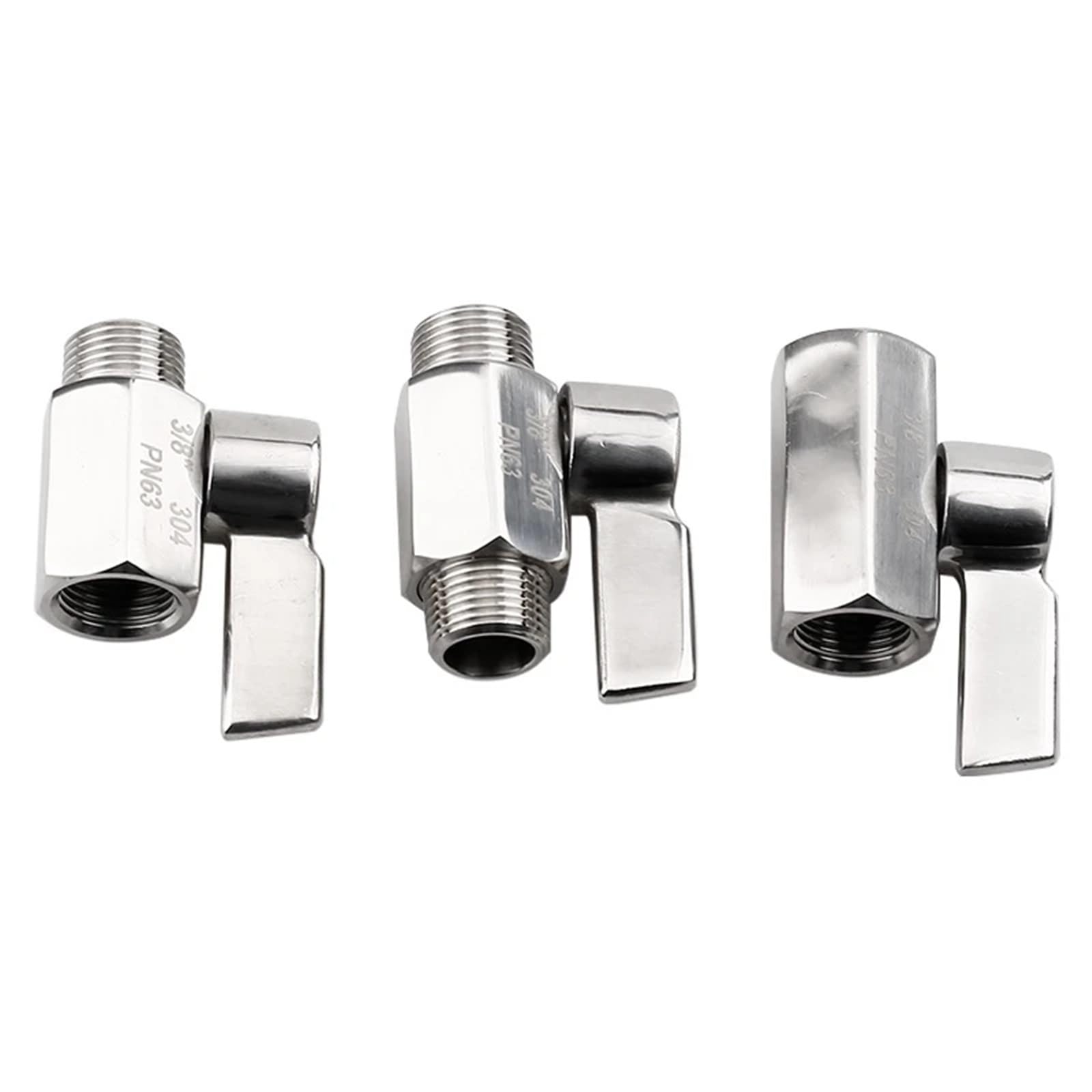 Vanne à boisseau 1/4" NPT mâle femelle inox 304 anti-corrosion pour tuyau eau huile et fluides acides