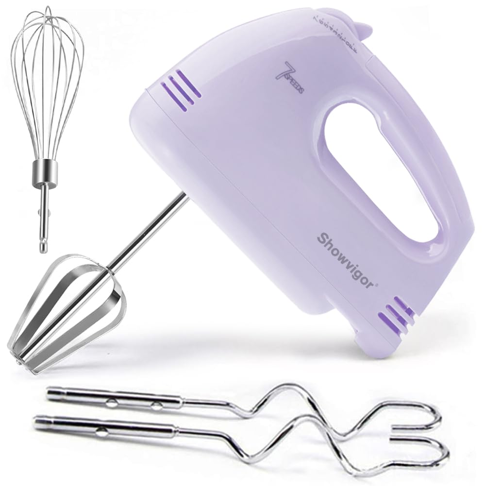 Photo 1 of **NON-FUNCTIONAL**
Handmixer Electric Handheld - 7 Speed Portable Kitchen Mixer Electric with 5 Stainless Steel Accessories Whisk, Food Beater for Whipping Mixing Cookies Cakes Eggs, Pueple