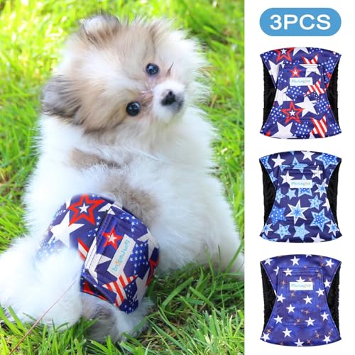 Image of Paw Legend Washable Dogs Diapers Male Dog Belly Bands for Male Dogs Diapers Reusable Puppy & Doggie Diapers Male (3 Pack, Medium)
