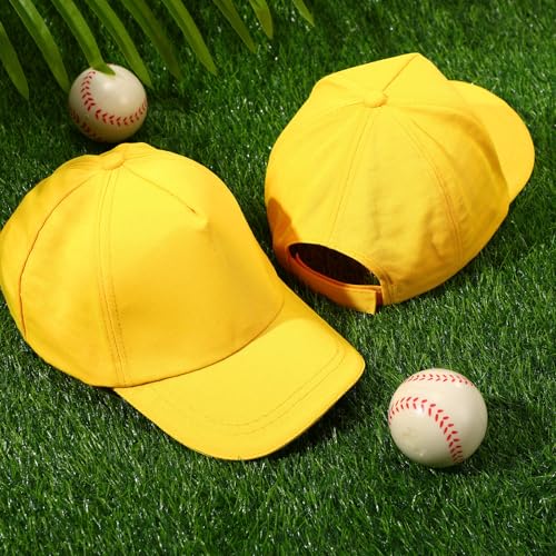 Image of Shyyween Kids Baseball Caps Youth Adjustable Plain Baseball Hats Cotton Blank Hats Bulk for Girls Boys Sport Team