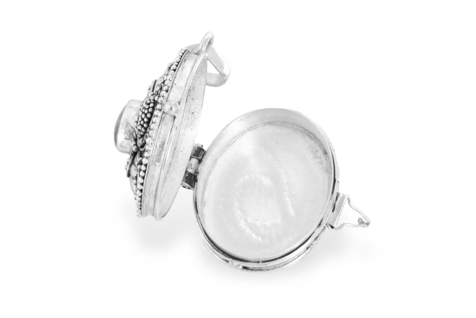Windalf Schmuck Anhänger DANA 3.2 cm Foto-Medaillon Mondstein Handarbeit 925 Sterlingsilber