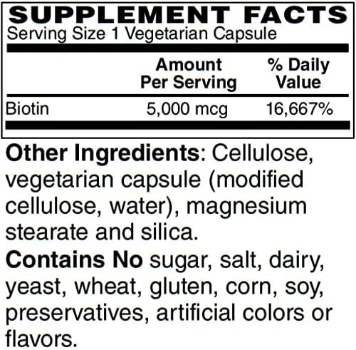 BariatricPal Biotin 5,000 mcg Easy Swallow Capsules (120ct Bottle)