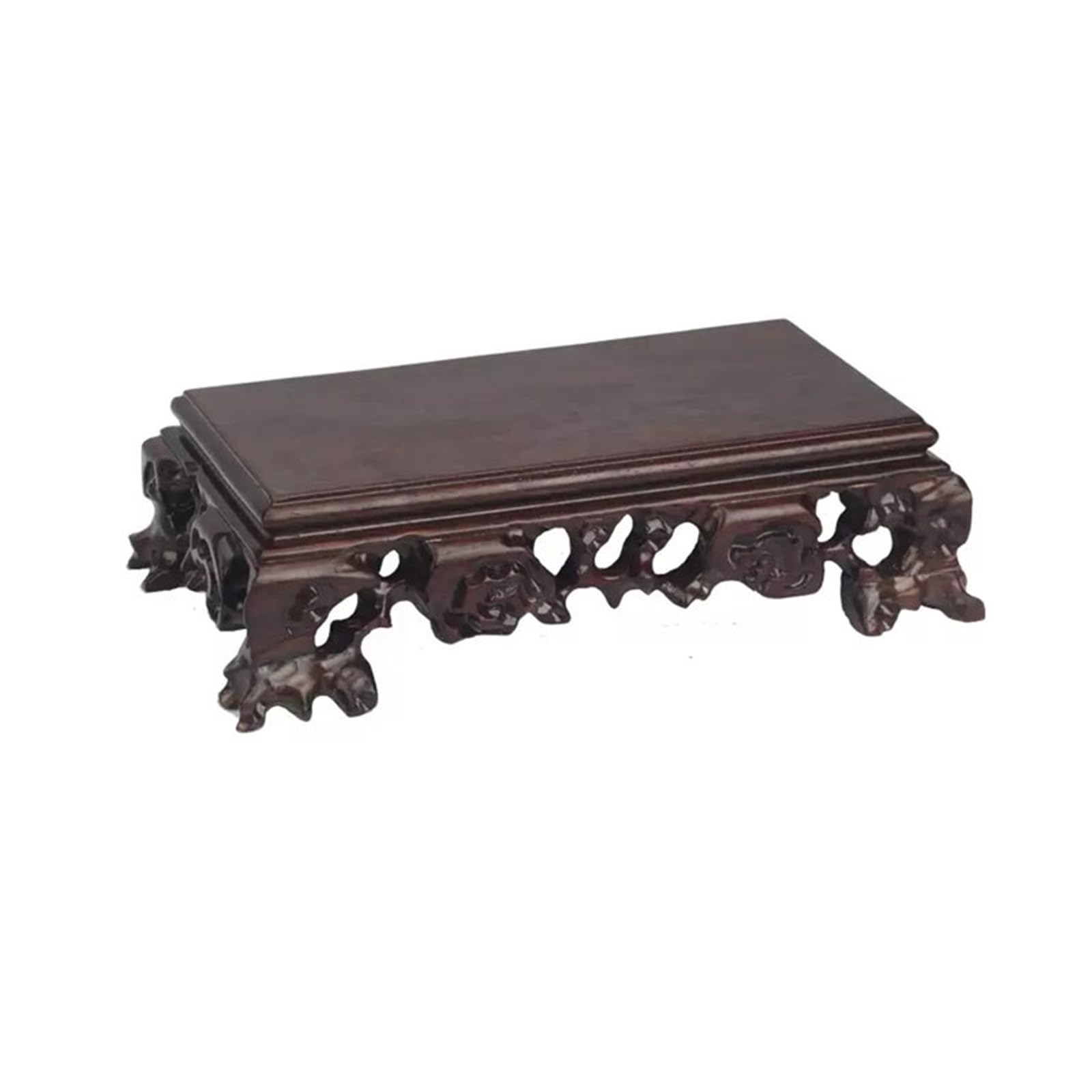 ZENY896V Home Rectangular Bonsai Base with Foot Wood Display Show Pedestal Ornaments Decor(Large)