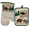 Country living bass lake 100 cotton oven mitt pot holder set  urban country home decor