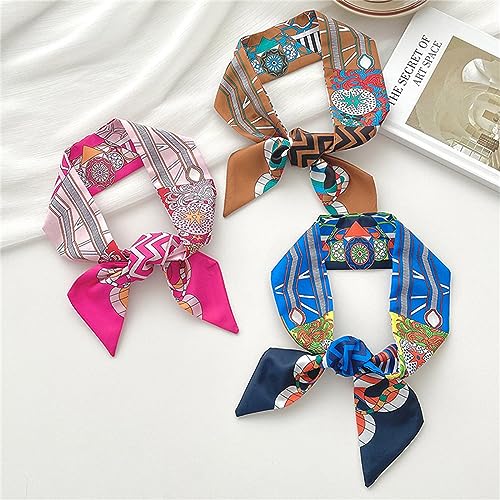 QTMY 4 Pack Purse Scarf for Bags Silk Head Scarf for Hair Handbag Women Scarfs Band Hair Neck Scarves Fashion Gifts,573