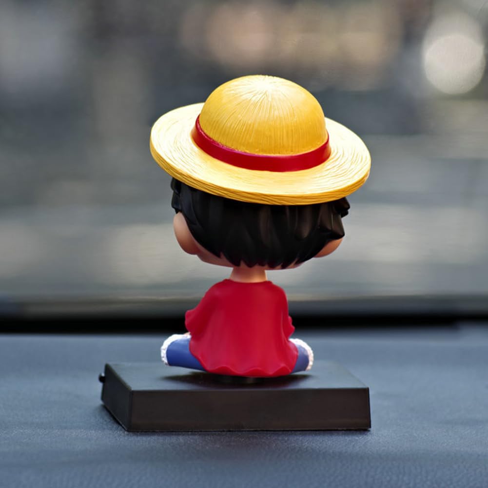 ZKTSRY One Piece Bobblehead Luffy Figurine Articulée pour Téléphone et Tableau de Bord Décoration pour Voiture, Maison, Bureau et Ordinateur