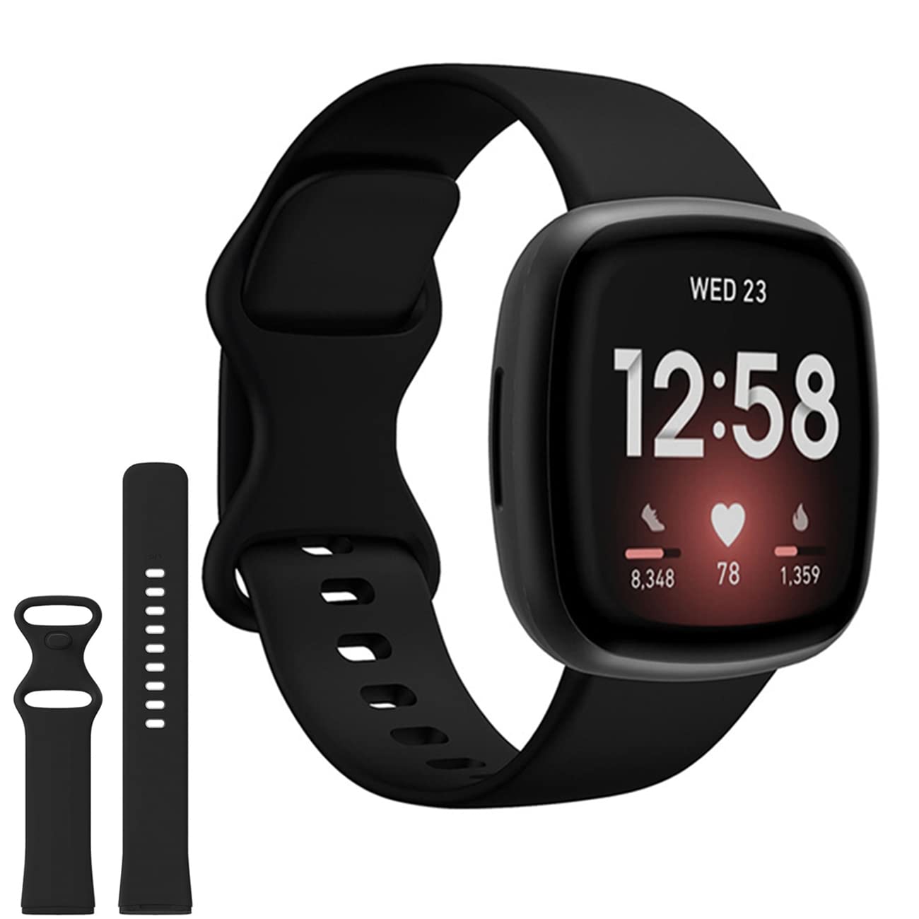 Straps Compatible with Fitbit Versa 4/Fitbit Versa 3/Fitbit Sense,Breathable Silicone Sport Replacement Wristbands for Fitbit Versa 3 for Women & Men