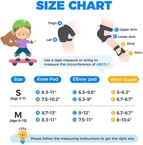 BOSONER Kids/Youth Knee Pad Elbow Pads for Roller Skates Cycling BMX Bike Skateboard Inline Rollerblading, Skating Scooter Riding Sports - 5