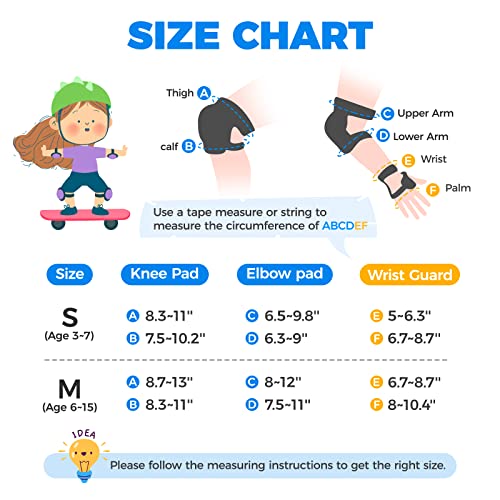 Kids/Youth Knee Pad Elbow Pads for Roller Skates Cycling BMX Bike Skateboard Inline Rollerblading, Skating Skatings Scooter Riding Sports