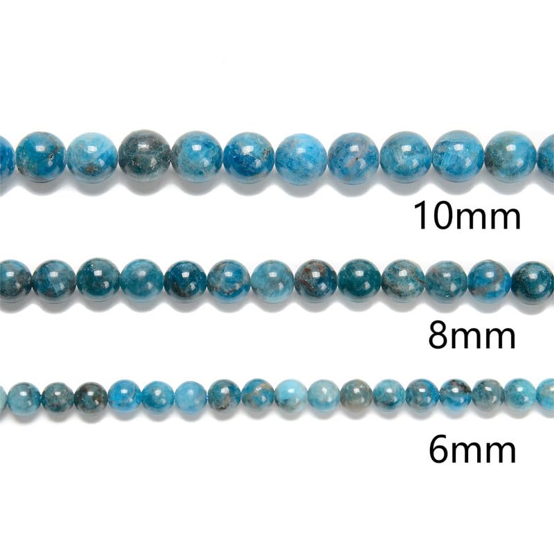 Lot 50 Perles Apatite Naturelle – Brin De 39cm – Pierres Fines Pour Création Bijoux