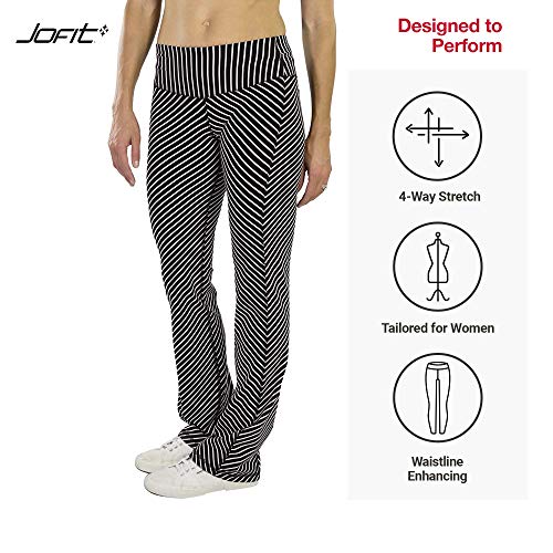 Jofit Women's Athletic Clothing Packable Pull-On Pants, Size Large,Diagonal Stripe #TOP2