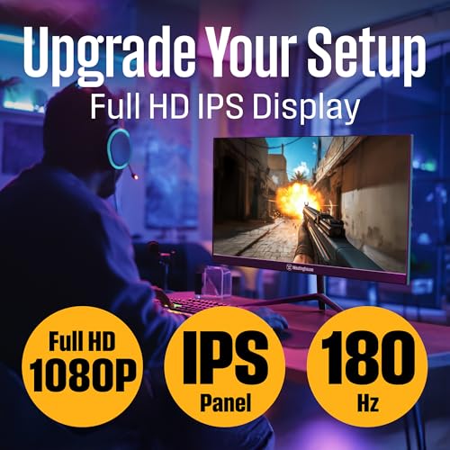 Image of Westinghouse 24 Inch Gaming Monitor, IPS, 180Hz, 1ms, Built in Speakers, HD 1080P, 110% sRGB, AMD FreeSync, Eyecare, Computer Monitor for Office, PC & Console Games, DisplayPort, HDMIx2 /Gaming Mode