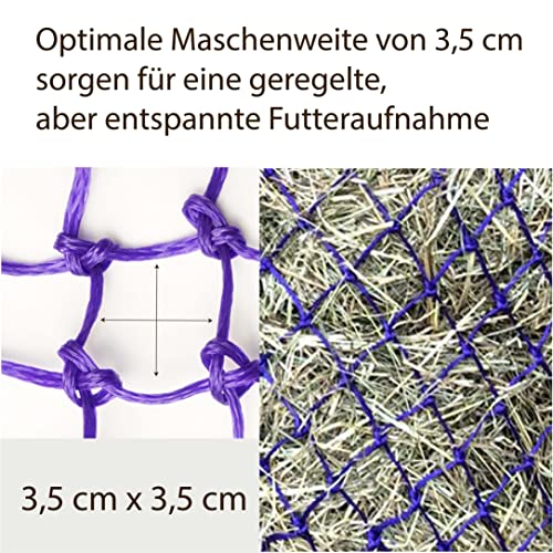 Foto von Heunetz für Pferde engmaschiges Heunetz - Maschenweite 3x3 cm Heunetz engmaschig groß Füllgewicht 3-4 kg (1x Lila)