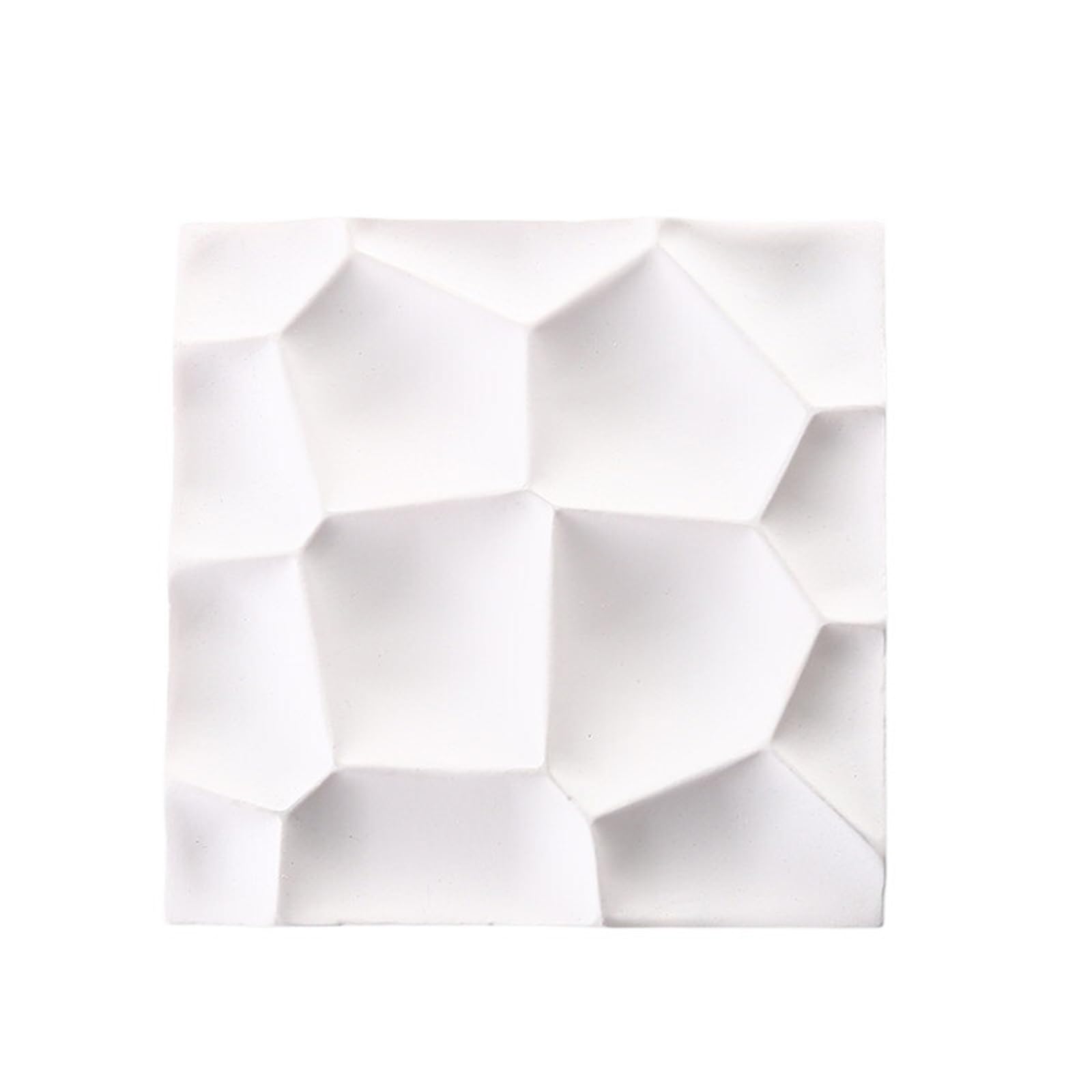 CJHFR472SG Jewelry Organizer Stands Square 3D Geometric Resin Jewellery Tray Display Dish for Rings Earrings Jewelry Display Stand(White)