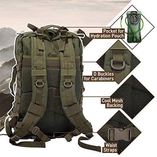 Bug Out Bag Backpack - 50L Tactical Backpack - Great for Survival Essentials (Green Camo) - Image 5